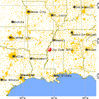 Cleveland, MS (38732) map from a distance