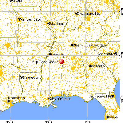 Fulton, MS (38843) map from a distance