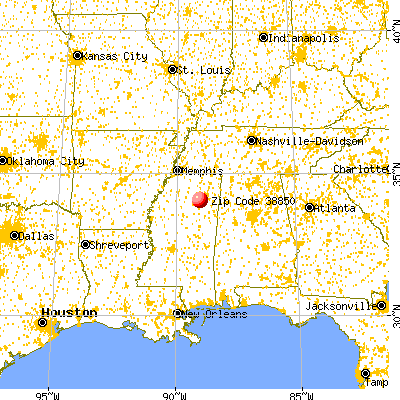 New Houlka, MS (38850) map from a distance