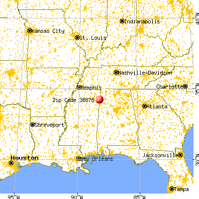 Tremont, MS (38876) map from a distance