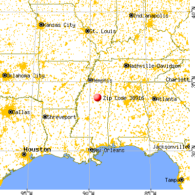 Calhoun City, MS (38916) map from a distance