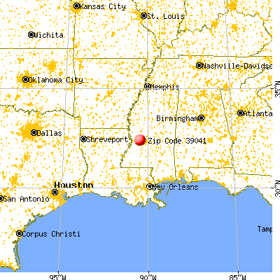 Clinton, MS (39041) map from a distance