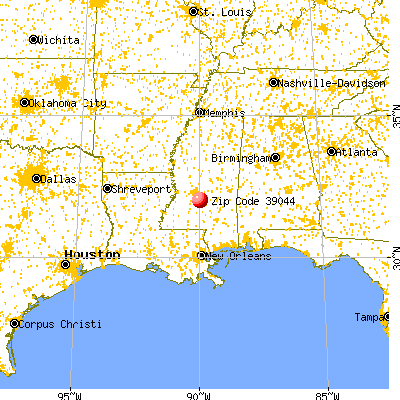 Braxton, MS (39044) map from a distance