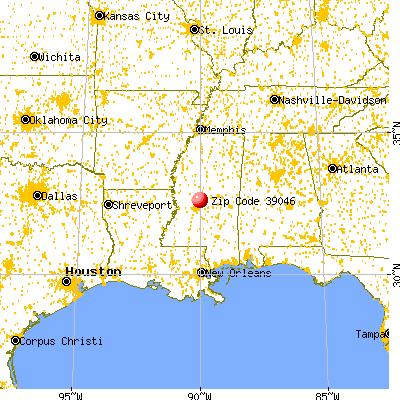 Canton, MS (39046) map from a distance