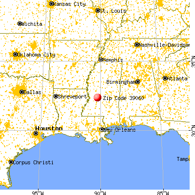 Clinton, MS (39060) map from a distance