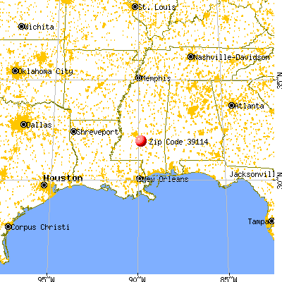 Mendenhall, MS (39114) map from a distance