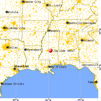 Polkville, MS (39117) map from a distance