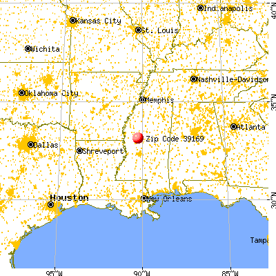 Tchula, MS (39169) map from a distance