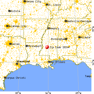 Jackson, MS (39204) map from a distance