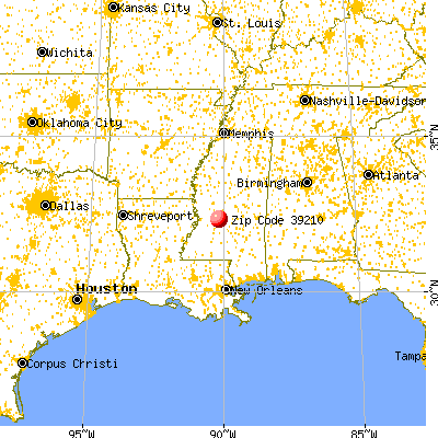 Jackson, MS (39210) map from a distance