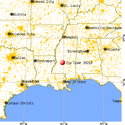 Richland, MS (39218) map from a distance