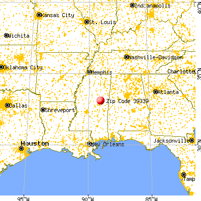 Louisville, MS (39339) map from a distance