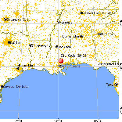 Hide-A-Way Lake, MS (39426) map from a distance
