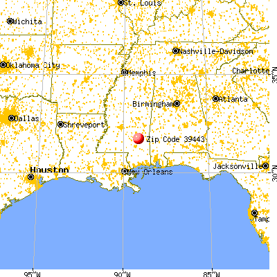 Sharon, MS (39443) map from a distance