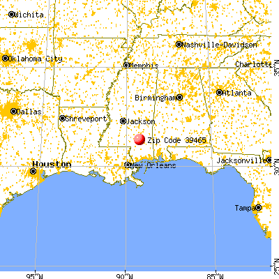 Petal, MS (39465) map from a distance