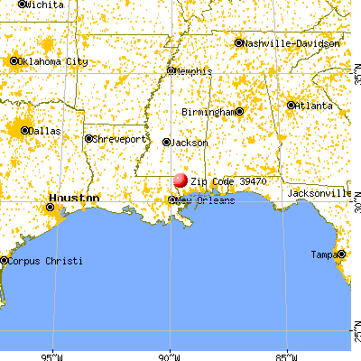 Poplarville, MS (39470) map from a distance