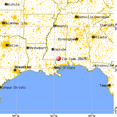 Purvis, MS (39475) map from a distance