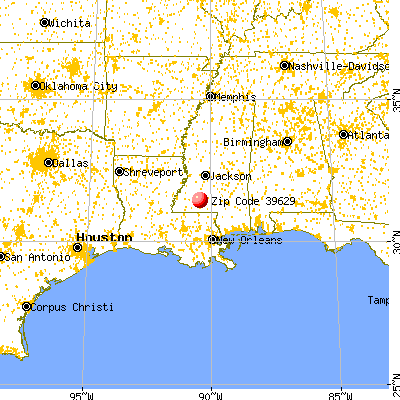 Brookhaven, MS (39629) map from a distance