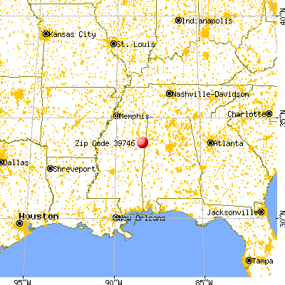 New Hamilton, MS (39746) map from a distance
