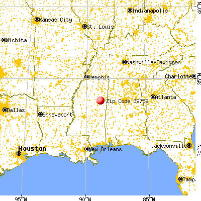 Starkville, MS (39759) map from a distance