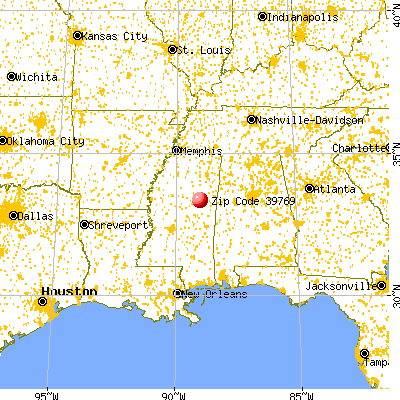 Sturgis, MS (39769) map from a distance
