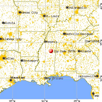 Woodland, MS (39776) map from a distance