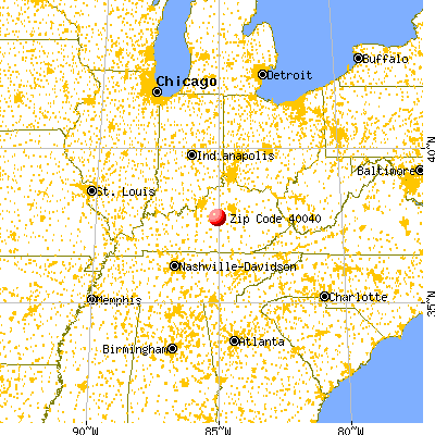 Mackville, KY (40040) map from a distance