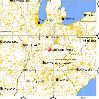 Shepherdsville, KY (40165) map from a distance