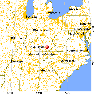 Oneida, KY (40972) map from a distance
