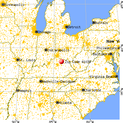 Ewing, KY (41039) map from a distance