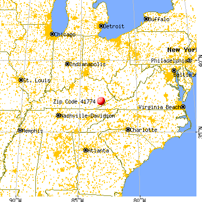 Viper, KY (41774) map from a distance