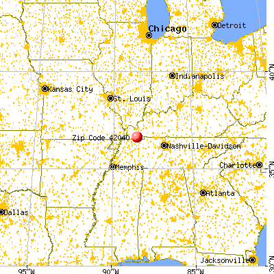 Farmington, KY (42040) map from a distance