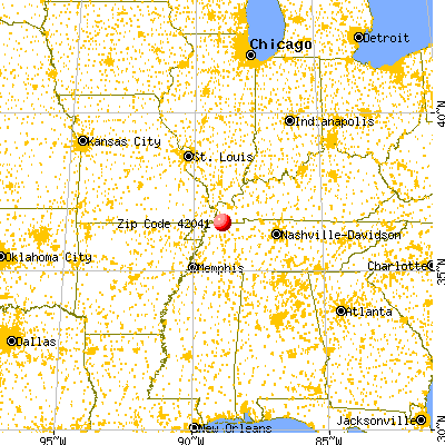 Fulton, KY (42041) map from a distance
