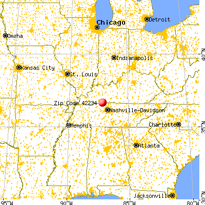 Guthrie, KY (42234) map from a distance