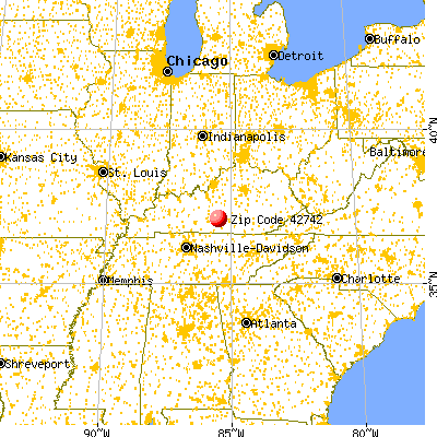 Gradyville, KY (42742) map from a distance