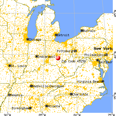 Tarlton, OH (43156) map from a distance
