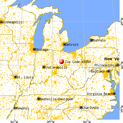 West Mansfield, OH (43358) map from a distance