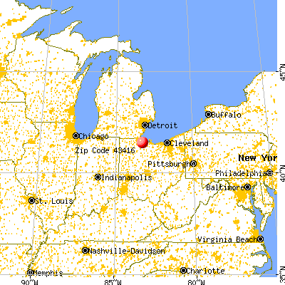 Elmore, OH (43416) map from a distance
