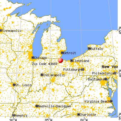 Woodville, OH (43469) map from a distance