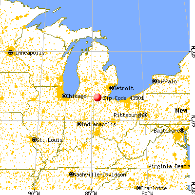Alvordton, OH (43501) map from a distance