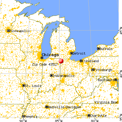 Edgerton, OH (43517) map from a distance