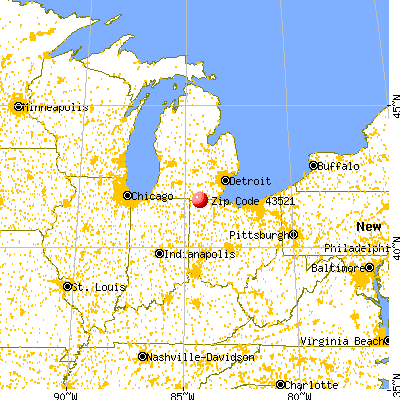 Fayette, OH (43521) map from a distance