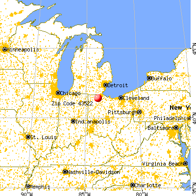 Grand Rapids, OH (43522) map from a distance