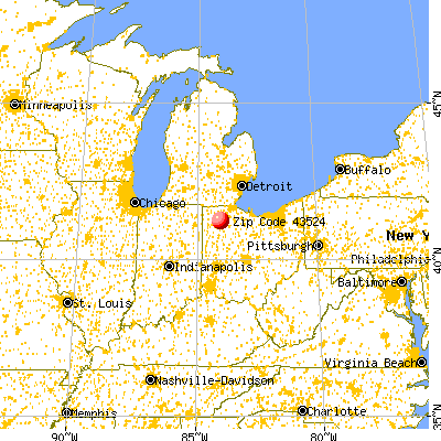 Hamler, OH (43524) map from a distance