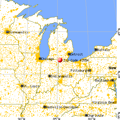 Pioneer, OH (43554) map from a distance