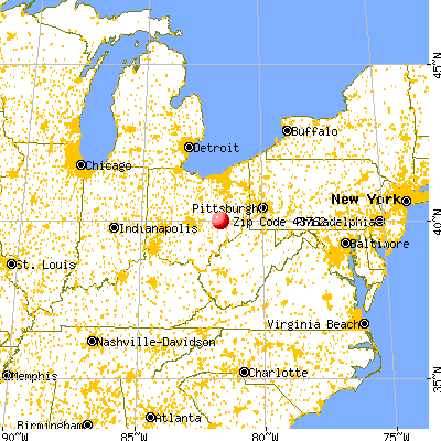 New Concord, OH (43762) map from a distance
