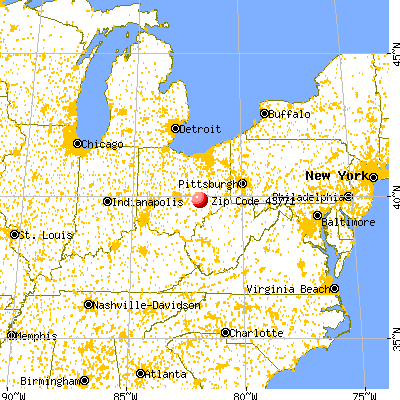 Philo, OH (43771) map from a distance