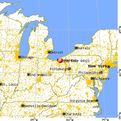 Bainbridge, OH (44023) map from a distance