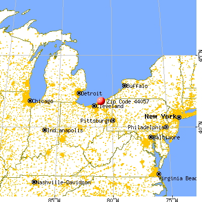 Madison, OH (44057) map from a distance
