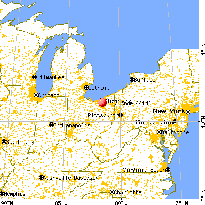 Brecksville, OH (44141) map from a distance